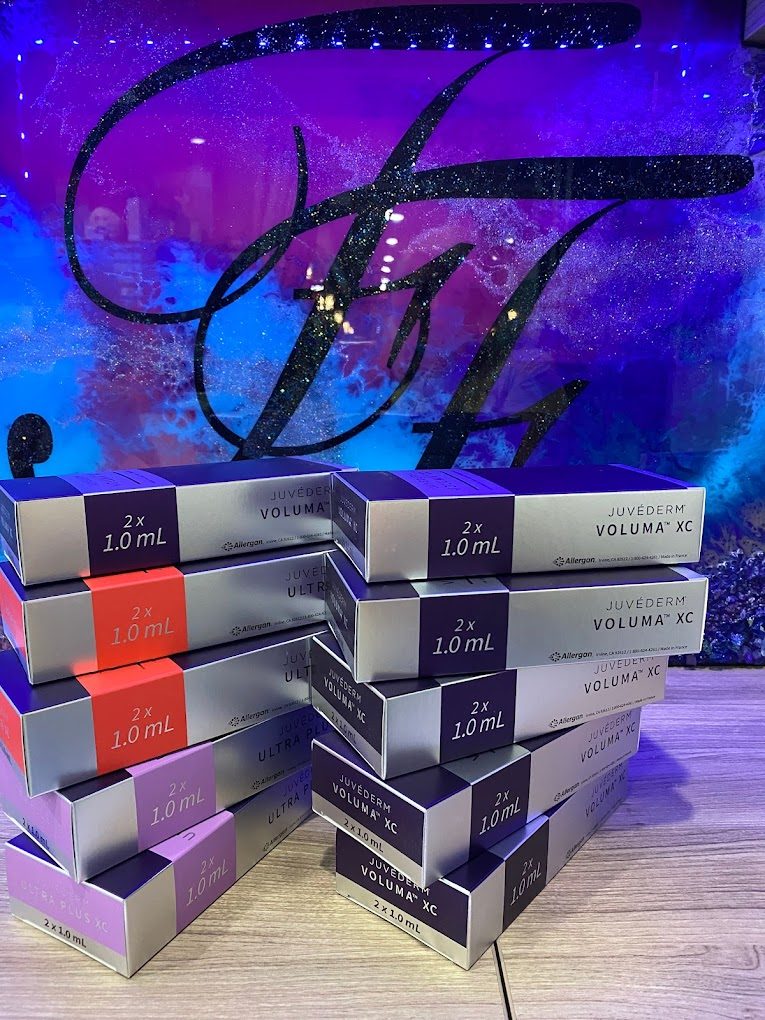 Juvéderm Voluma, Volbella, Vollure and Ultra Plus XC syringes carried in-house at Flawless Faces Med Spa Chandler, AZ